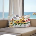 thumbnail image 5 of Waterproof Throw Pillow Covers Set of 2, 20x12 Inch Vintage Sunflowers Decorative Pillowcases Outdoor Pillow Slip Cushion Covers Set for Couch Tent Watercolor Botanical Flowers, 5 of 7