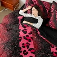 thumbnail image 4 of Manfei Leopard Cheetah Print 7-Piece Twin Bedding Sets for Teens Girls Boys,Bling Pink Glitter Bedding Comforter Set,Gradient Ombre Breathable Sheet Sets,Ultra Soft Home Decor,Reversible, 4 of 8
