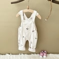 thumbnail image 5 of Baby Girl Corduroy Overall with Floral Embroidery, Beige, Spring & Fall, 6-9M to 2-3Y, 5 of 9