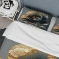 thumbnail image 4 of Designart "Deep Blue and Gold Blossom IV" Floral & Botanical Bedding Covert Set - Floral Blue Traditional Bed Set With 2 Shams, 4 of 6