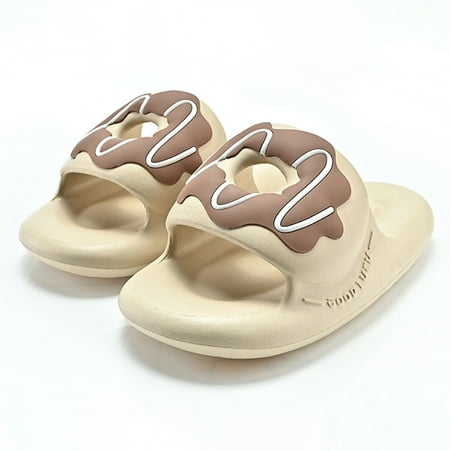 

TOWED22 Mens Slippers Fashion All Seasons Men Slippers Flat Soles Thick Soles Non Slip Doughnuts Colorblock Open Men Slippers Khaki