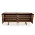 thumbnail image 6 of Limari Home Finley 4-Door  Wood & Stainless Steel Buffet in Walnut/Gold, 6 of 7