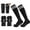C, variant on Soccer Shin Guards with Long Adjustable Straps and Protective Football Socks 3-Piece Gear Set L