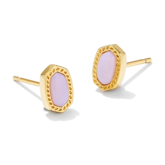 Arete Kendra Scott Mini Ellie Dorado con Ópalo Rosa