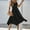 Black, variant on Ladies Dress Womens V Neck Vest Short Sleeve Mini Dress Elastic Waist A-Line Flowy Dresses
