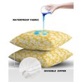 thumbnail image 4 of Pack of 2 Outdoor Pillow Covers, Daisy Chrysanthemum Yellow Pattern Waterproof Square Throw Pillowcase Cushion Decorative Pillow Covers for Couch Patio Tent, 18x18 in, 4 of 6