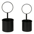 thumbnail image 3 of Kate and Laurel Kellet Modern Wall Planter, Set of 2, Black, Geometric Indoor Hanging Planters, 3 of 8