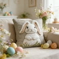 thumbnail image 5 of Gray Rabbit Throw Pillow Cover Animal Farm Fluffy Hare Mammals Wildlife Cozy Square Cushion Case for Men Women Bo-ys Girls Room Home Decor Cotton Linen 18x18 Inch, 5 of 6