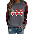 thumbnail image 3 of xiaxaixu T-shirt Imprimé Femmes Noël, Pull-Over Patchwork à Manches Longues, 3 of 8
