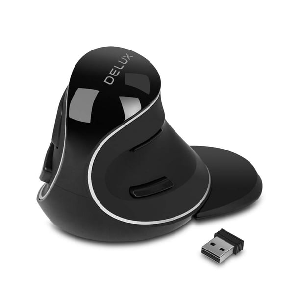 Ratón Delux M618Plus inalámbrico ergonómico vertical 1600 DPI