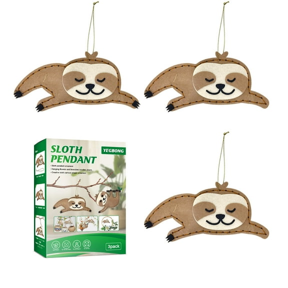 OAVQHLG3B Sloth Combination Pendant Home Cute Shape Potted Branch Hanging Upside Down Sloth Wall Hanging Cartoon Hanging Ornament