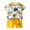 Yellow-02, variant on Girls' Clothing Sets Summer Cartoon Printed Short Sleeve Tshirt Tops and Shorts Cool Set Boys Clothes 18-24 Months