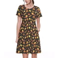 thumbnail image 1 of Disketp Fast Food para Vestido de Manga Corta para Mujeres, Vestidos de Verano para Mujeres, Casual y Holgado para la Playa, 1 of 6