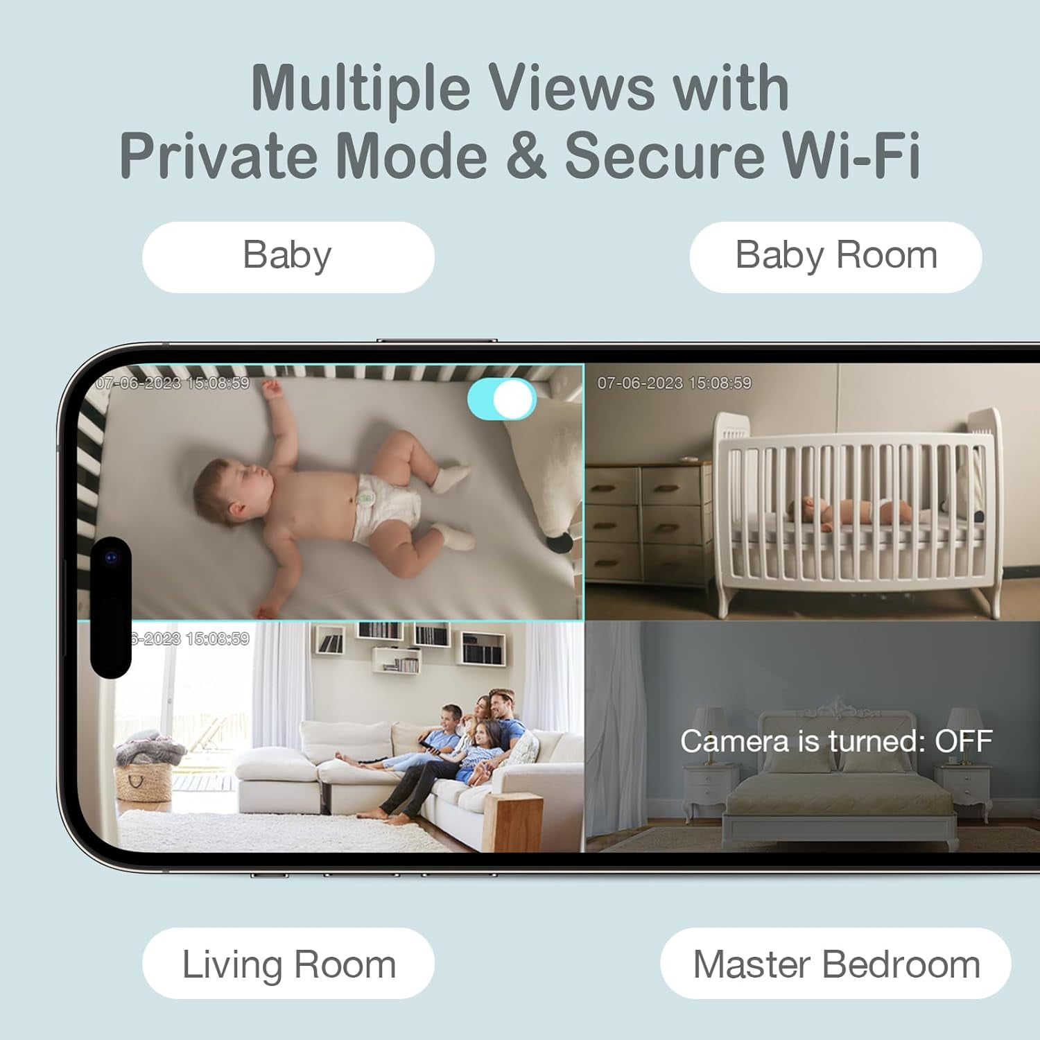 Sense-U HD Video Baby Monitor with 1080P HD WiFi Camera and Background Audio, Night Vision, 2-Way Talk, Motion Detection & No Monthly Fee (Compatible Smart Baby Monitor)