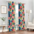 thumbnail image 6 of Blackout Curtains Window Curtain for Bedroom Living Room 1 Panel 82"x42" Colorful Block Doodle, 6 of 8