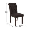 thumbnail image 5 of BizChair Brown Fabric Parsons Chair with Rolled Back, Accent Nail Trim and Walnut Finish, 5 of 11