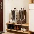 thumbnail image 5 of 4PCS Hand Carry Shoe Storage Bag Transparency Waterproof Dustproof Boot Organizers Bag with Zippered Closure Travel Use, 5 of 7
