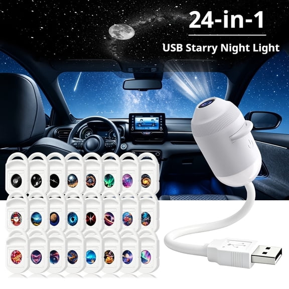 Galaxy Projector Night Light, USB Starry Sky Night Light Projector with Adjustable Brightness, Mini LED Projection Lamp for Bedroom Ceiling Wall Room Decorate