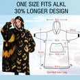 thumbnail image 4 of Oversized Wearable Blanket Hoodie,Halloween Spooky Jack O Lanterns Sherpa Blanket Hoodie with Super Pockets,Super Warm Fuzzy Pullover for Women & Men, 4 of 6