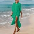 thumbnail image 1 of Trajes de baño para mujer, Trajes de baño para mujer, Traje de baño para mujer, Cárdigan bikini con solapa sólida, Vestido de playa para mujer, 1 of 9