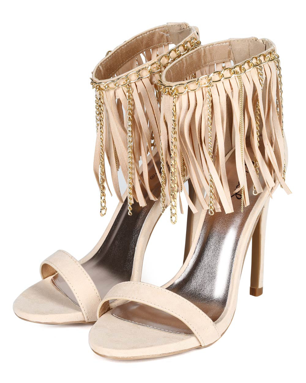 Details about   New Women Qupid Glee-78 Suede Open Toe Chain Fringe Ankle Cuff Stiletto Sandal 