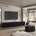 thumbnail image 3 of POVISON-118" Modern Minimalist Wood TV Stand, Slatted Entertainment Center,Media Console, Black TV Console, Perfect for 85-inch TVs, 3 of 8