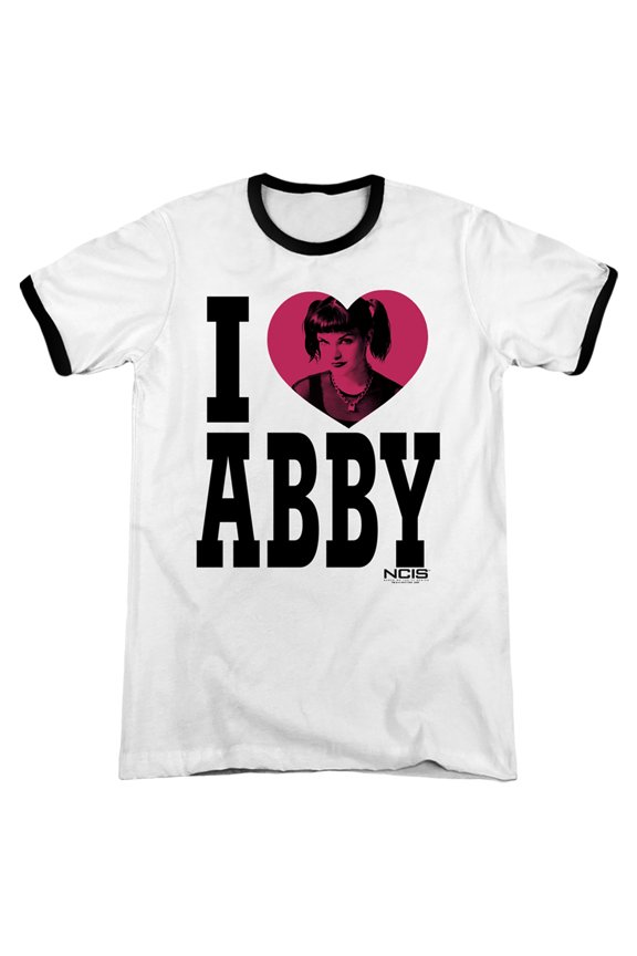 Ncis I Heart Abby Adult Ringer White Black