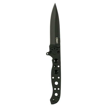 CRKT Folding Knife with Frame Lock and Carson Flipper Opening: Stainless Steel Plain Edge Blade, Stainless Steel Handle, Reversible Pocket Clip, M16-01KSC