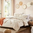 thumbnail image 4 of Queen Comforter Set Beige Tufted Comforters Sets Bedding for Queen Bed 3PCS Boho Comforter Soft Fluffy Lightweight Comforter with 2 Pillow Cases for All Season, 4 of 12