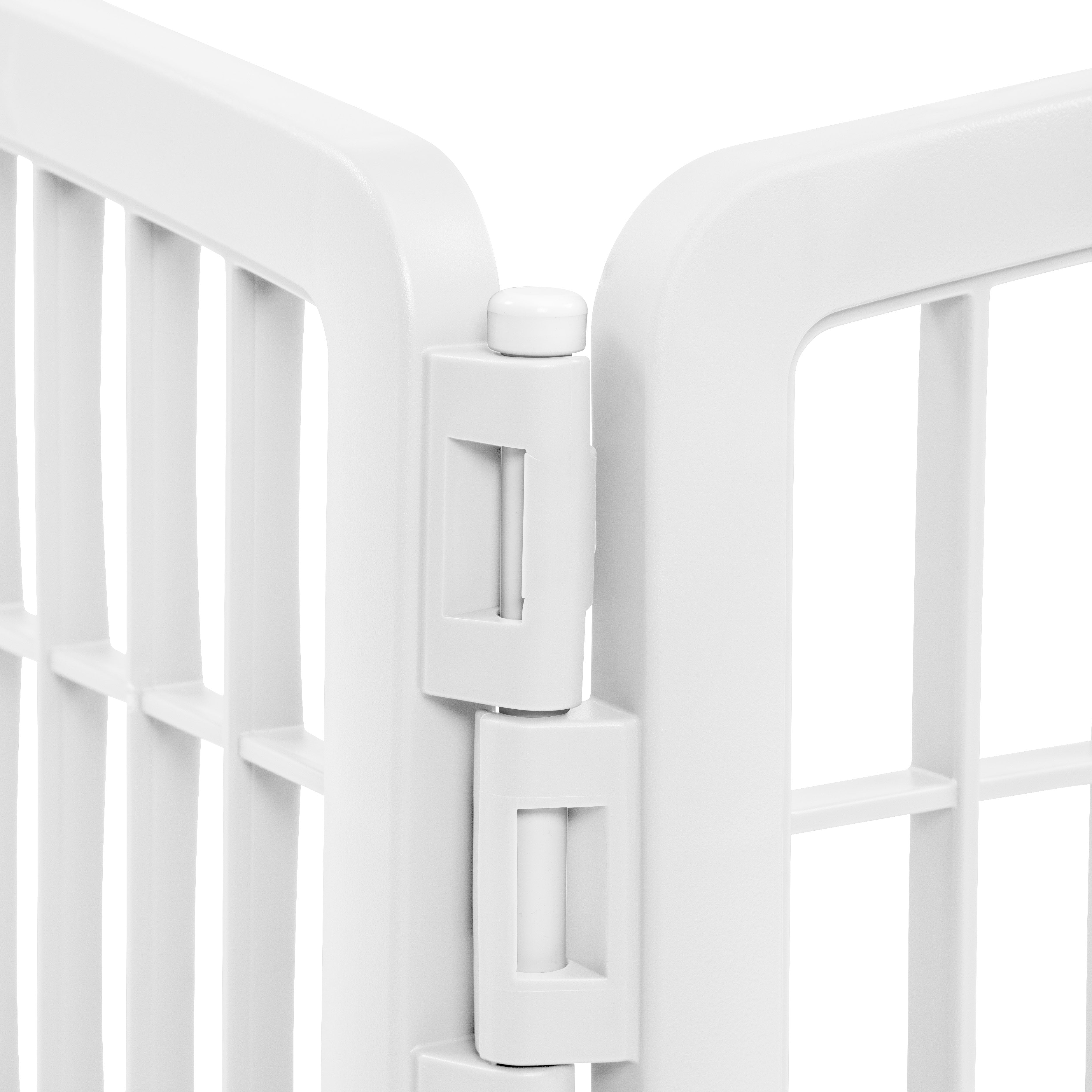 IRIS USA 34'' Pet Playpen 2 Panel Add-On with Connecting Rods, Dog Playpen, Puppy Small Medium Dogs, Heavy-Duty Molded Plastic, Rust-Free, White