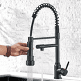 thumbnail image 2 of Senlesen Matte Black Kitchen Faucet Sink Single Handle Pull Down Sprayer Swivel Tap, 2 of 14