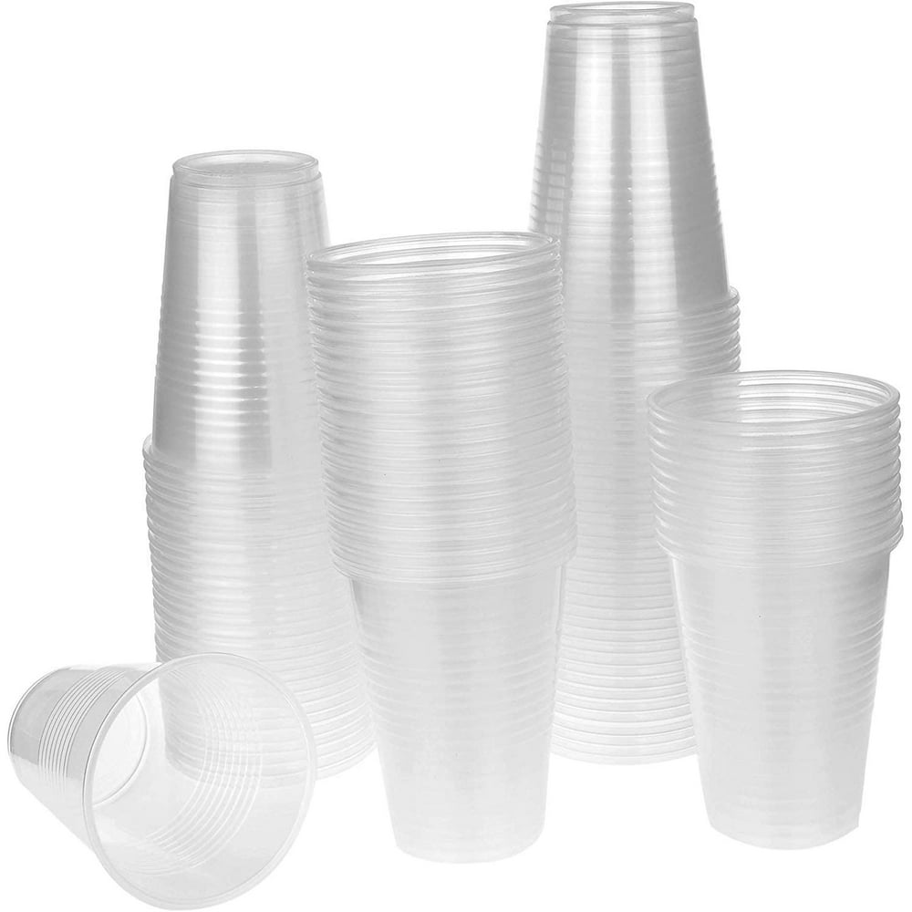 Disposable Clear Plastic Drinking Cups (Pack of 100) (3 oz) - Walmart
