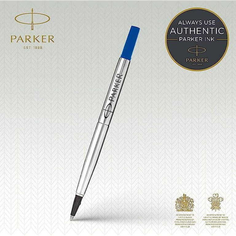Parker 1950321 Quink Rollerball Pen Ink Refill, Fine Pt, Black or Blue,  Choose Quantity[Black,2 Pack] 