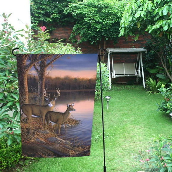 BSDHOME River Edge Deers Decor Garden Flag 28x40 inches