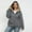 002 Dark Gray, variant on Women's Plus Size Warm Fleece Jacket Coat Casual Hooded Drawstring Full Zip Outwear Jacket Long Sleeve Pockets Coat