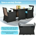 thumbnail image 5 of Gymax 3PCS Patio Wicker Bistro Set PE Rattan Dining Table Set w/ Turquoise Cushions, 5 of 10