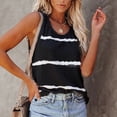 thumbnail image 3 of Workout Tops for Women Viikei Womens Tank Tops Plus Size Elegant Sleeveless O-Neck Sling Tops forWomen Comfy Loose Fit Shirt Stylish Striped Print Graphic Vest Tops forSpring Summer Womens Tank Tops, 3 of 6