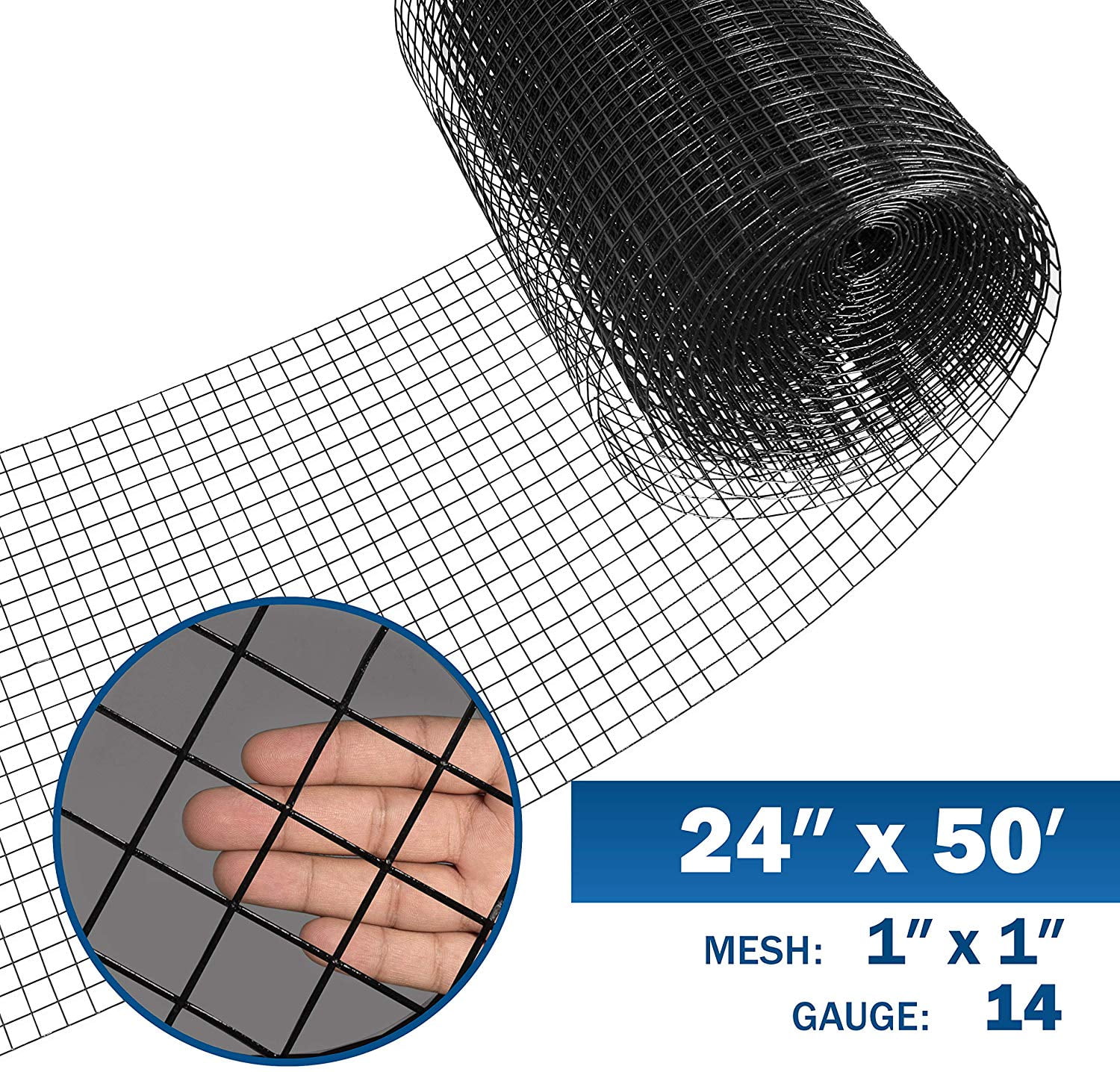 Fencer Wire 14 Gauge Black Vinyl Coated Welded Wire Mesh Size 1 inch by ...