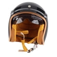 thumbnail image 1 of Casco de bicicleta estilo retro negro mate, carcasa 3/4, abierto, con protección solar y gafas cortavientos para adultos, talla XL 59-60 cm, 1 of 14