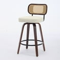 thumbnail image 4 of Set of 4 Counter Height Bar Stools, 26 inch Rattan Counter Height Stools with Cane Back, Upholstered Seat, Craftsmanship, Swivel Counter Stools for Island/Kitchen/Counter/Bar (Beige), 4 of 13