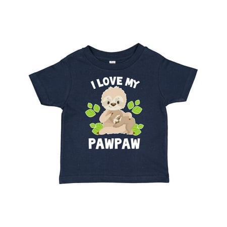 

Inktastic Cute Sloth I Love My Pawpaw with Green Leaves Gift Toddler Boy or Toddler Girl T-Shirt