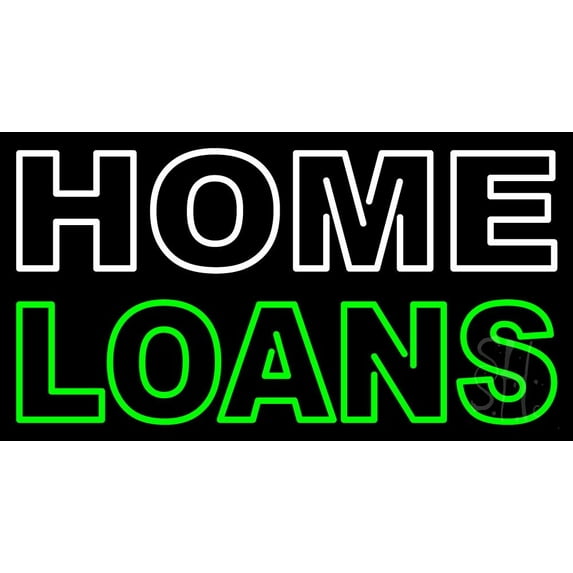 Double Stroke Home Loans LED Neon Sign 20 x 37 - inches, Black Square Cut Acrylic Backing, with Dimmer - Bright and Premium built indoor LED Neon Sign for Defence Force.