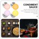 thumbnail image 4 of Recipiente redondo con tapa de acero inoxidable para salsas, tazas, tapas, suministros de cocina, recipientes para aderezos para ensaladas, cuencos para salsas, platos, cubierta de silicona, 4 piezas, 4 of 6