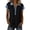 Black(Womens T Shirts), variant on No Boundarie Womens Tops Color Block Tees V Neck Henley T-Shirt with Buttons, Casual Short Sleeve Collared Blouse