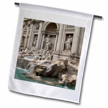 3dRose Trevi Fountain in Rome, Italy- Places to Travel - Garden Flag, 12 by 18-inch