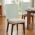 thumbnail image 4 of Sage Green Buffalo Plaid Chair Back Covers, Vintage Check Minimalist Farmhouse Removable Chair Covers for Dining Chairs Set of 8, Washable Chairs Slipcovers Back Seat Protector for Wedding 19"x20", 4 of 9