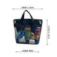 thumbnail image 3 of Yardvibe Beach Tote Bag for Women, 11.02"x9.84" Large Mesh Holiday Handbag, Reusable Summer Casual Shoulder Bags for Travel Swimming (Black-Small), 3 of 5