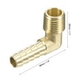 thumbnail image 3 of Uxcell Brass Hose Barb Fitting Elbow Male Threaded Right Angle Pipe Connector 5/16", 3 of 7