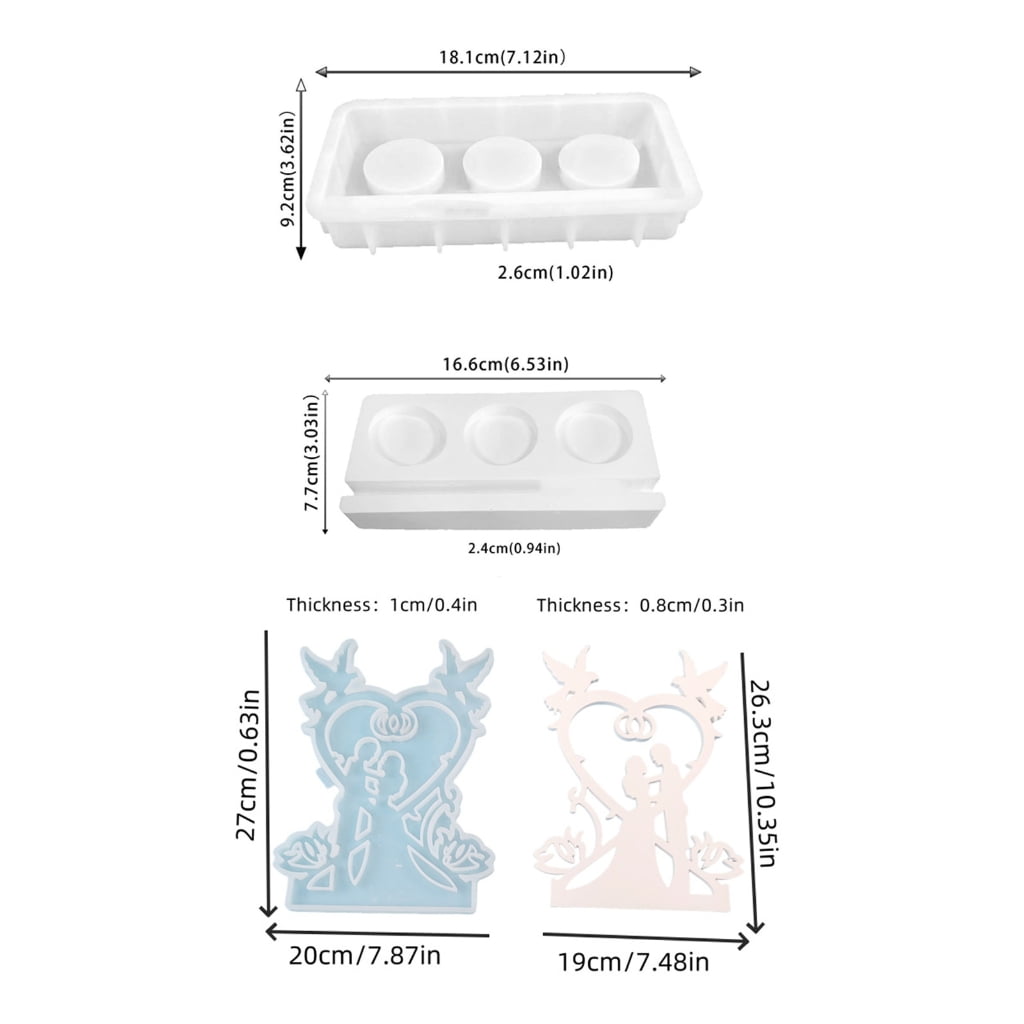lanema Flexible Silicone Mold Crafting Moulds Easy Demolding Moulds Silicone Candle Holder Molds Wedding Candle Base Molds