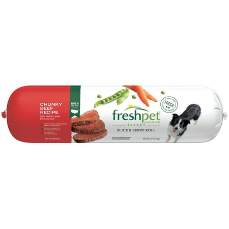 Freshpet Healthy & Natural Dog Food, Fresh Beef Roll, 6lb